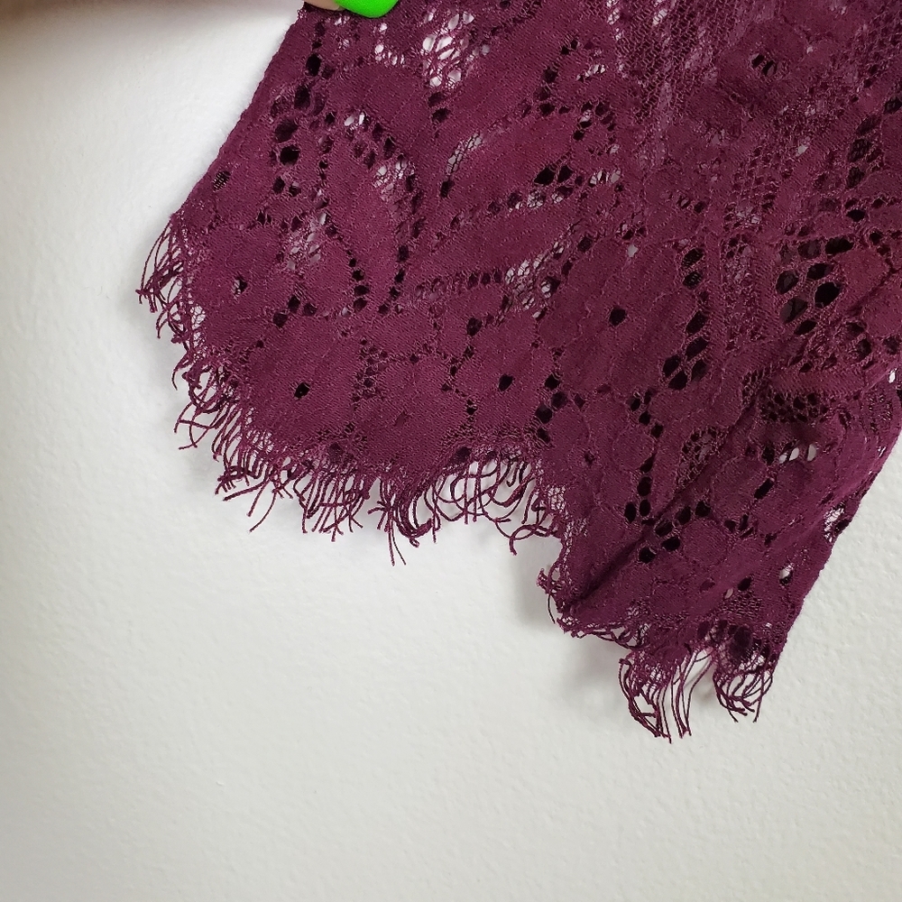 Rewind Womens Semi-Sheer Tunic Top Maroon‎ Medium - Picture 8 of 14